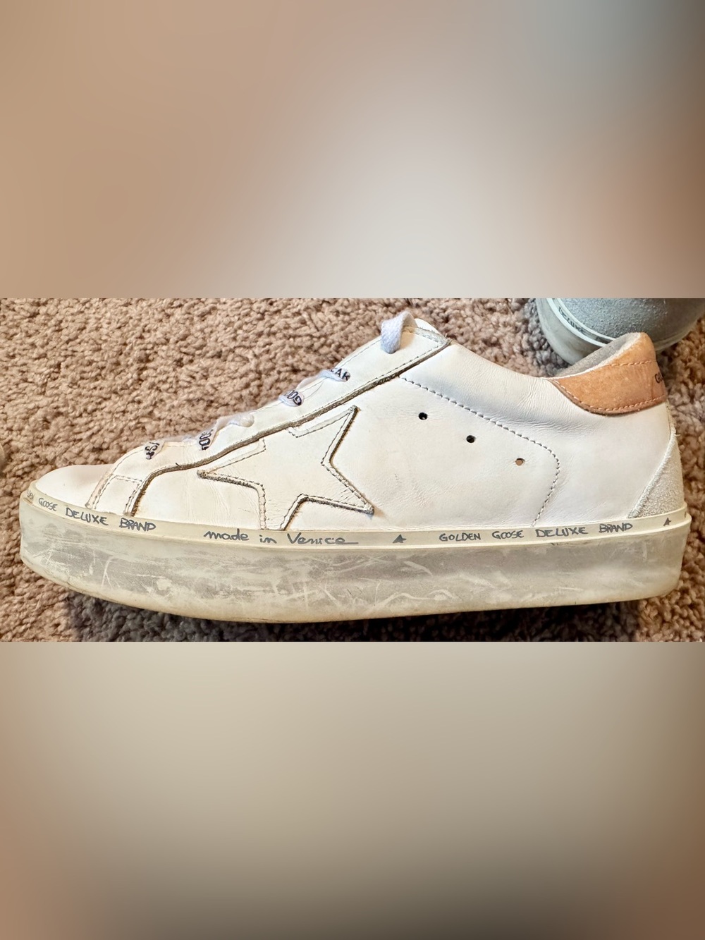 Golden Goose White Leather Hi Star Sneakers - Picture 4 of 8